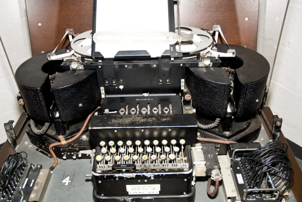 A modified Typex machine which operated as an Enigma